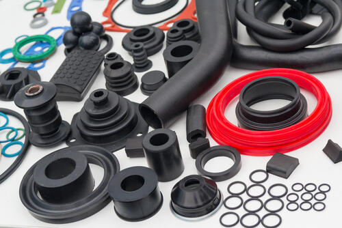 Various rubber products and sealing products at the exhibition stand